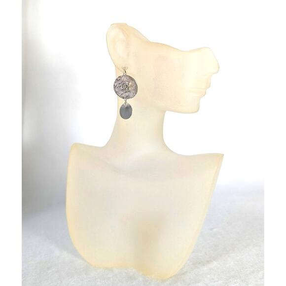 Sterling Silver Earrings dangle substantial wires Handmade  1.5"x 3/4"OOAK NWT - Picture 1 of 5